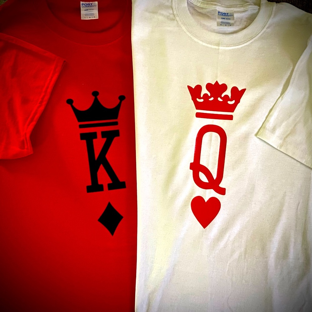 King and Queen Couples T-shirt size various